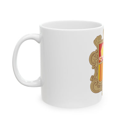 Coat of arms of Andorra - White Coffee Mug-The Sticker Space