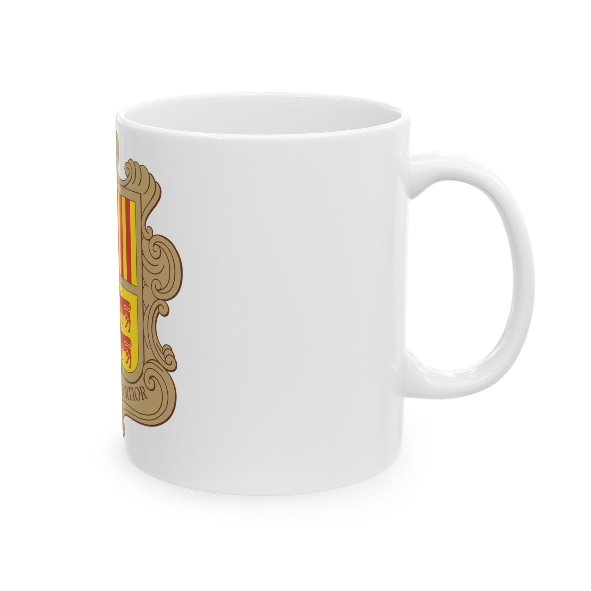 Coat of arms of Andorra - White Coffee Mug-The Sticker Space