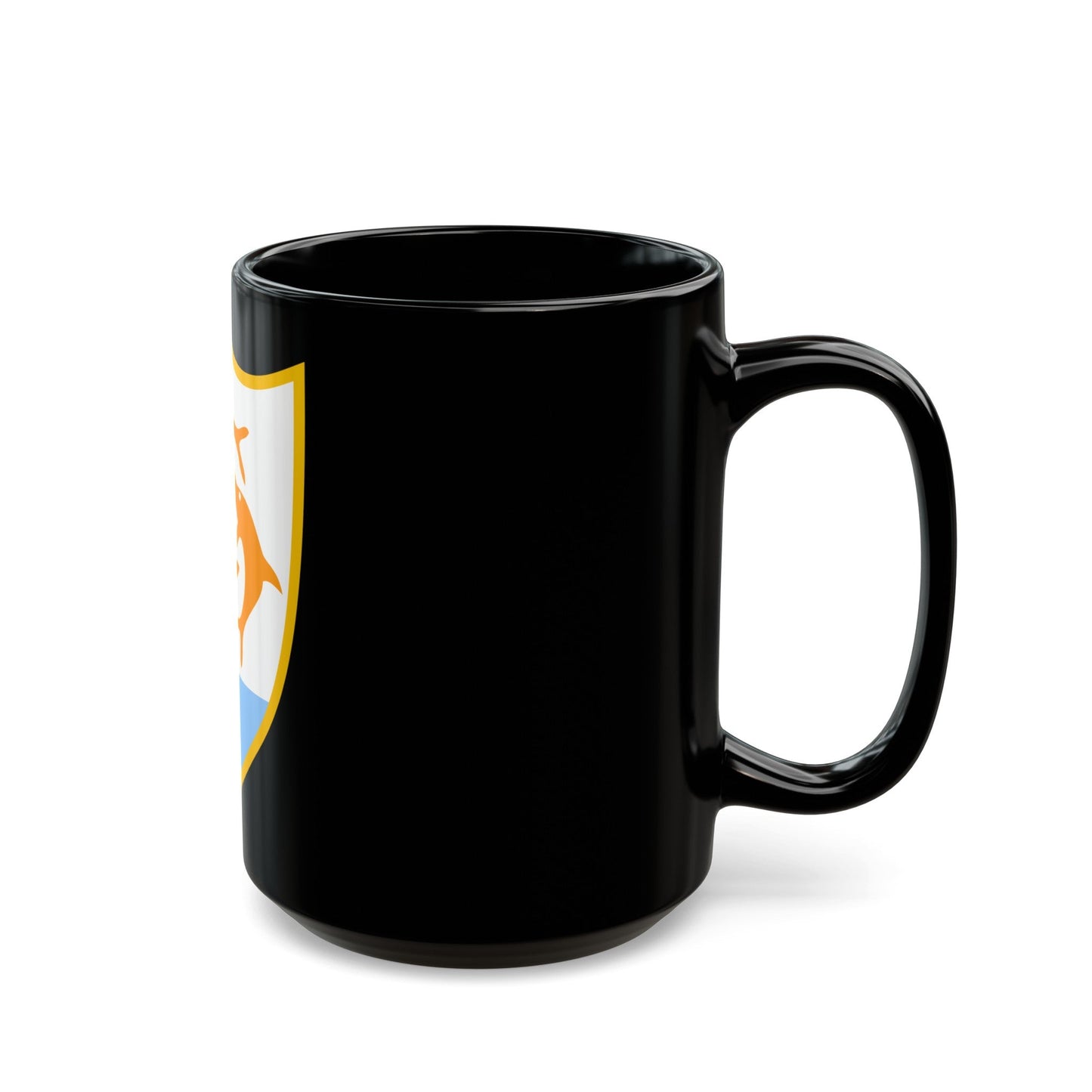 Coat of arms of Anguilla - Black Coffee Mug-The Sticker Space