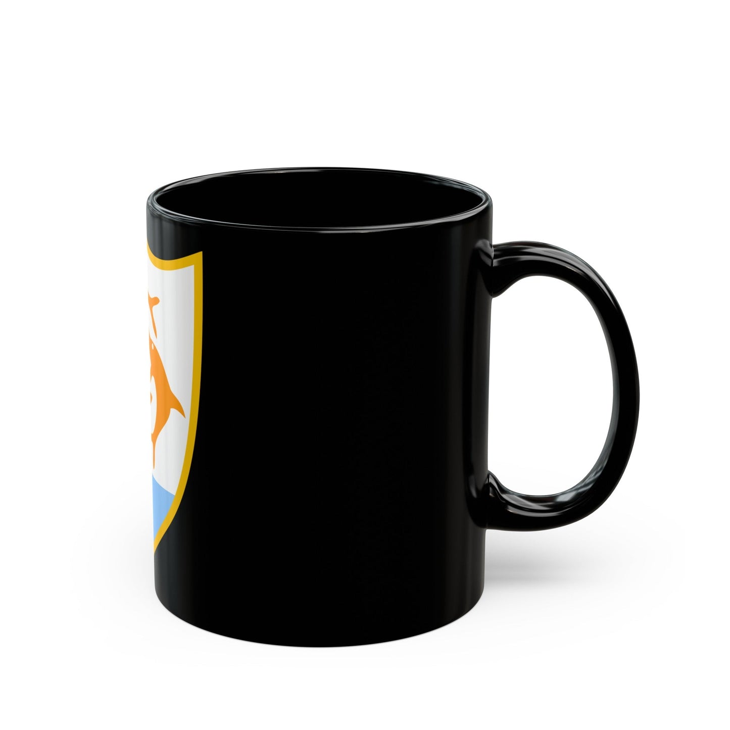 Coat of arms of Anguilla - Black Coffee Mug-The Sticker Space