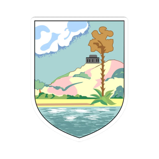 Coat of arms of Antigua and Barbuda 1956-1967 (Antigua and Barbuda) (Coat of Arms) STICKER Vinyl Kiss-Cut Decal 2 Inch White - The Sticker Space