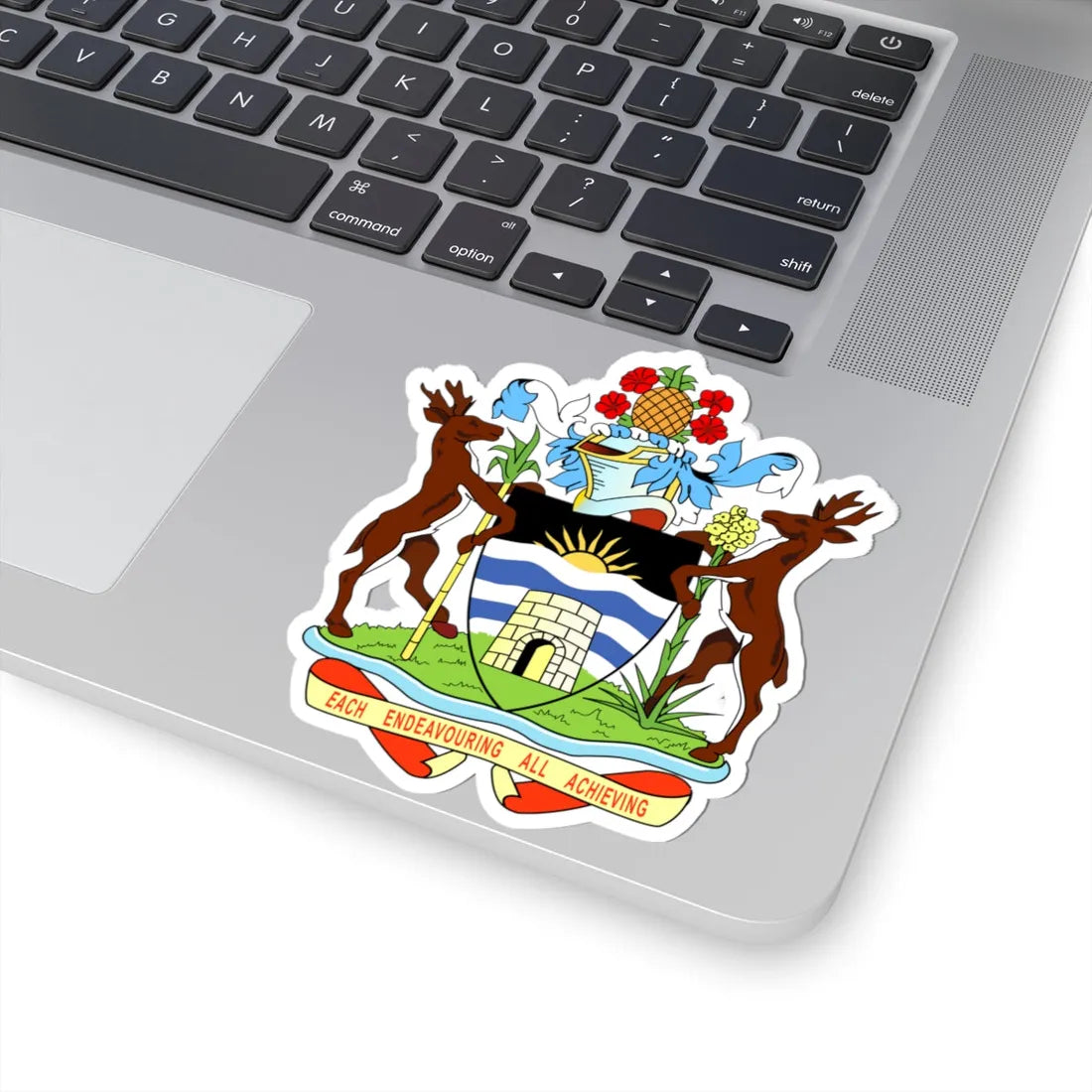 Coat of arms of Antigua and Barbuda (Antigua and Barbuda) (Coat of Arms) STICKER Vinyl Kiss-Cut Decal - The Sticker Space