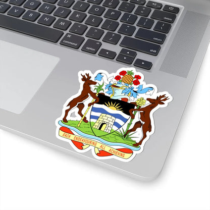 Coat of arms of Antigua and Barbuda (Antigua and Barbuda) (Coat of Arms) STICKER Vinyl Kiss-Cut Decal - The Sticker Space