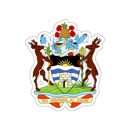 Coat of arms of Antigua and Barbuda STICKER Vinyl Die-Cut Decal-White-The Sticker Space