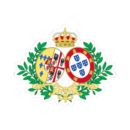 Coat of Arms of Antonia of Braganza 1862-1959 (Portugal) (Coat of Arms) STICKER Vinyl Kiss-Cut Decal 3 Inch White - The Sticker Space