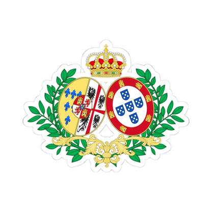 Coat of Arms of Antonia of Braganza 1862-1959 (Portugal) (Coat of Arms) STICKER Vinyl Kiss-Cut Decal 4 Inch White - The Sticker Space