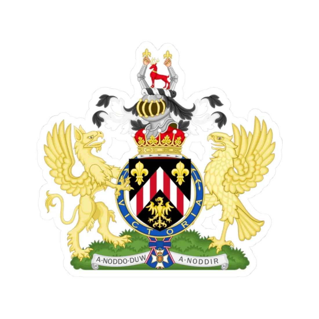 Coat of Arms of Antony Earl of Snowdon (United Kingdom) (Coat of Arms) STICKER Vinyl Kiss-Cut Decal 2 Inch White - The Sticker Space