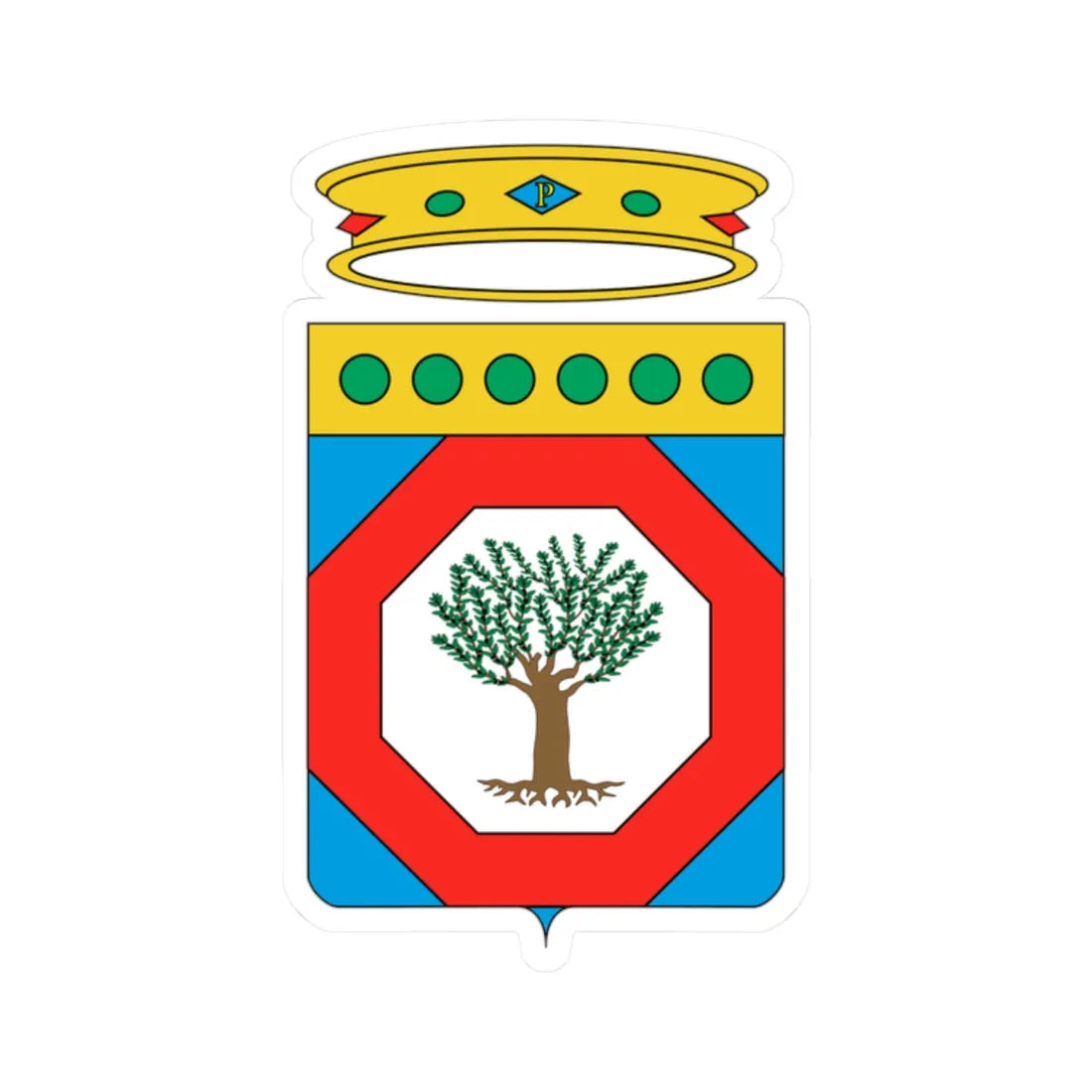 Coat of Arms of Apulia (Italy) (Coat of Arms) STICKER Vinyl Kiss-Cut Decal 2 Inch White - The Sticker Space