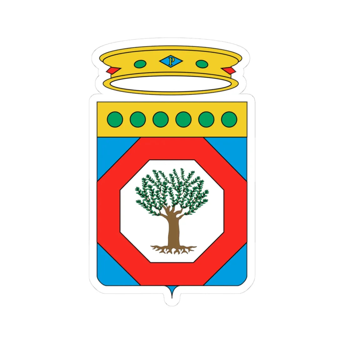 Coat of Arms of Apulia (Italy) (Coat of Arms) STICKER Vinyl Kiss-Cut Decal 3 Inch White - The Sticker Space
