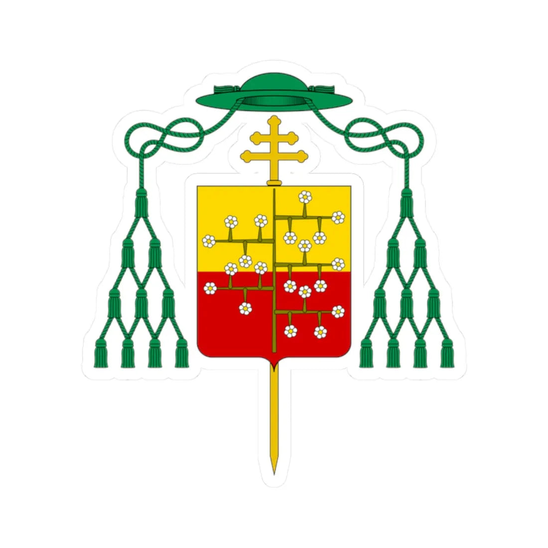 Coat of arms of Archbishop Malaspina Spino Fiorito (Italy) (Coat of Arms) STICKER Vinyl Kiss-Cut Decal 2 Inch White - The Sticker Space