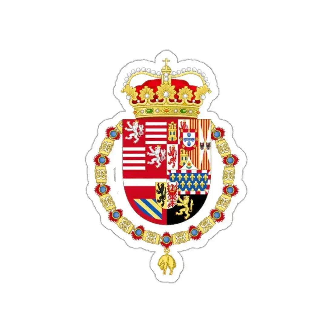 Coat of Arms of Archduke Albert of Austria as Governor-Monarch of the Low Countries STICKER Vinyl Die-Cut Decal 2 Inch - The Sticker Space