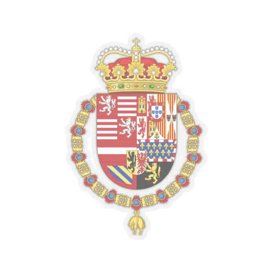 Coat of Arms of Archduke Albert of Austria as Governor-Monarch of the Low Countries - STICKER Vinyl Kiss-Cut Decal 2 Inch Transparent - The Sticker Space