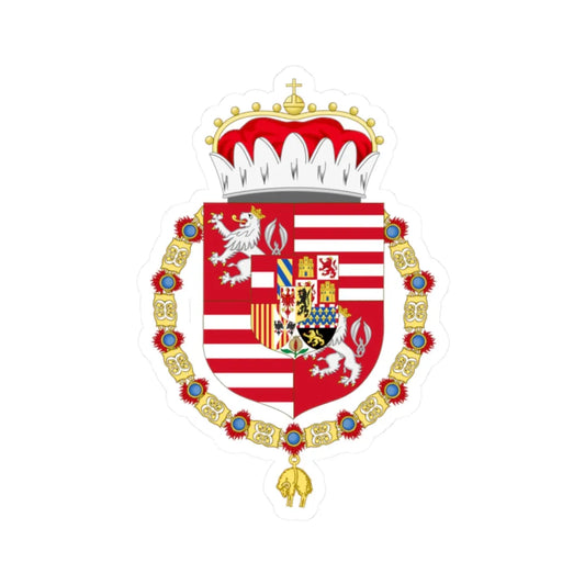 Coat of Arms of Archduke Maximilian of Austria 1527-1576 (Austria) (Coat of Arms) STICKER Vinyl Kiss-Cut Decal 2 Inch White - The Sticker Space