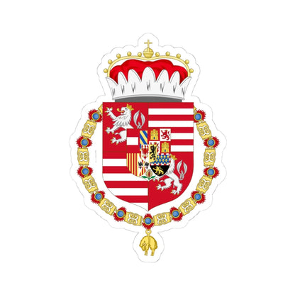 Coat of Arms of Archduke Maximilian of Austria 1527-1576 (Austria) (Coat of Arms) STICKER Vinyl Kiss-Cut Decal 4 Inch White - The Sticker Space