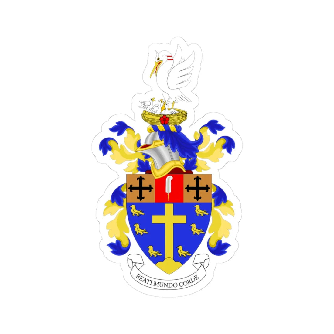 Coat of Arms of Ardingly College (England) (Coat of Arms) STICKER Vinyl Kiss-Cut Decal 3 Inch White - The Sticker Space