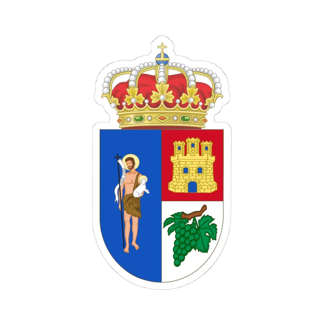 Coat of Arms of Arganda del Rey (Spain) (Coat of Arms) STICKER Vinyl Kiss-Cut Decal 4 Inch White - The Sticker Space