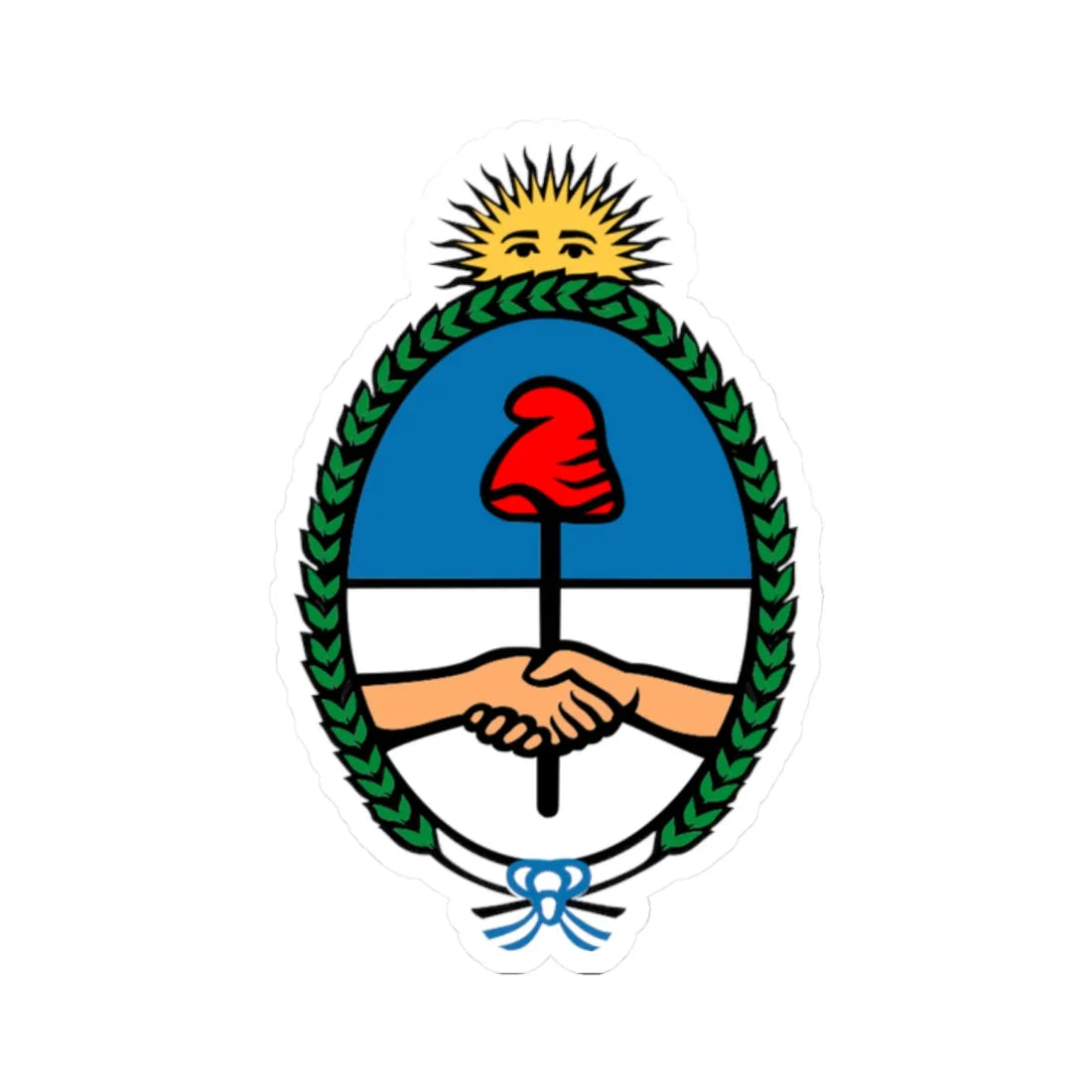 Coat of arms of Argentina 2 (Argentina) (Coat of Arms) STICKER Vinyl Kiss-Cut Decal 2 Inch White - The Sticker Space