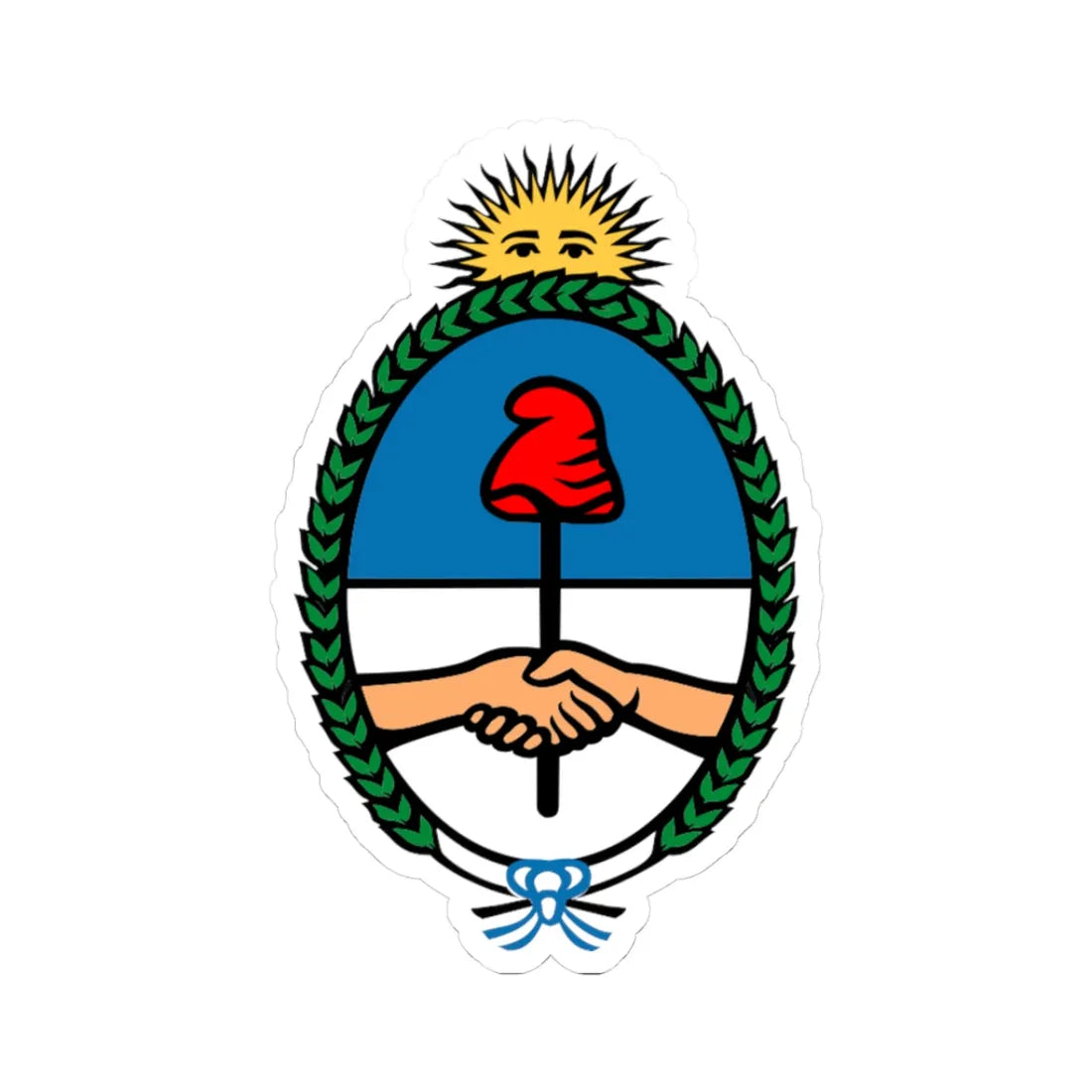 Coat of arms of Argentina 2 (Argentina) (Coat of Arms) STICKER Vinyl Kiss-Cut Decal 3 Inch White - The Sticker Space