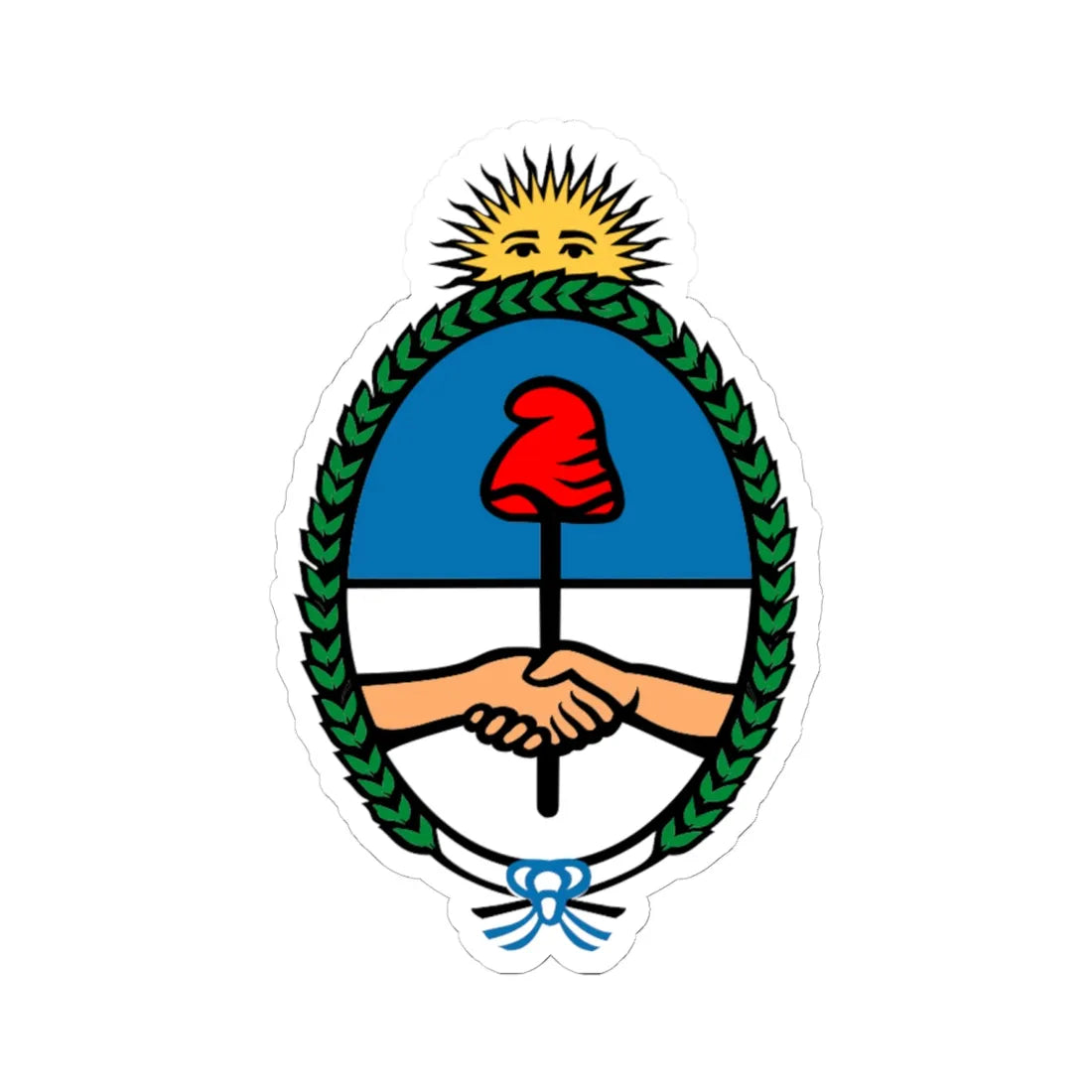 Coat of arms of Argentina 2 (Argentina) (Coat of Arms) STICKER Vinyl Kiss-Cut Decal 6 Inch White - The Sticker Space