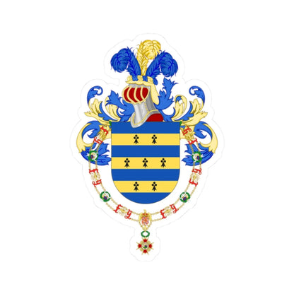 Coat of Arms of Argentine Ambassador Carlos de Estrada Acha Order of Isabella the Catholic (Argentina) (Coat of Arms) STICKER Vinyl Kiss-Cut Decal 2 Inch White - The Sticker Space