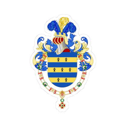 Coat of Arms of Argentine Ambassador Carlos de Estrada Acha Order of Isabella the Catholic (Argentina) (Coat of Arms) STICKER Vinyl Kiss-Cut Decal 3 Inch White - The Sticker Space