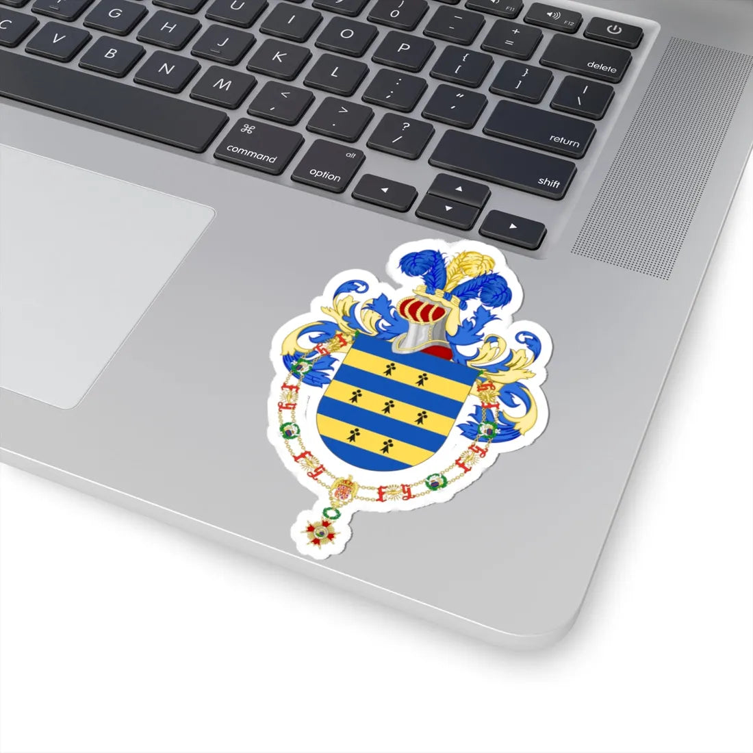 Coat of Arms of Argentine Ambassador Carlos de Estrada Acha Order of Isabella the Catholic (Argentina) (Coat of Arms) STICKER Vinyl Kiss-Cut Decal - The Sticker Space