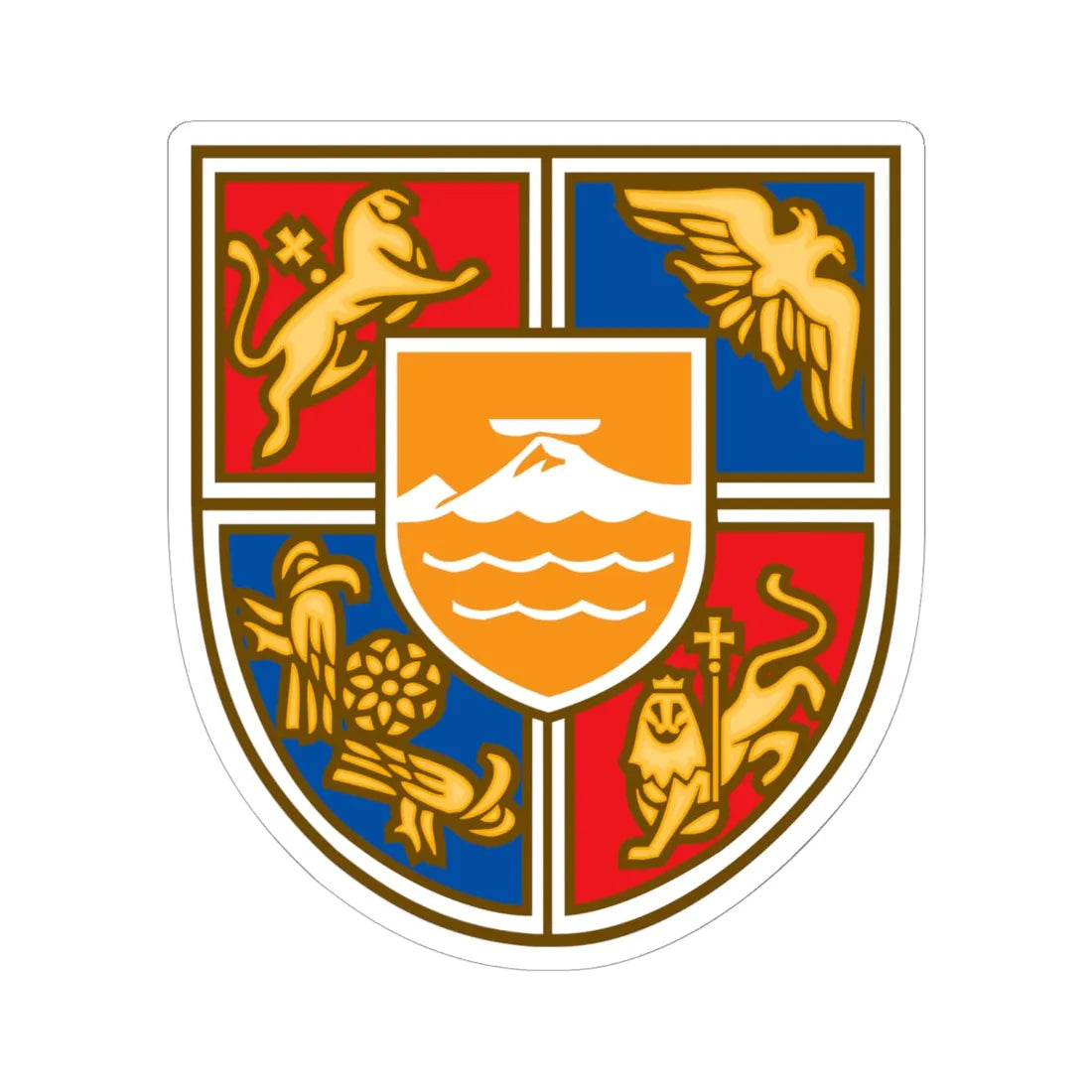 Coat of Arms of Armenia 2 - STICKER Vinyl Kiss-Cut Decal 6 Inch White - The Sticker Space