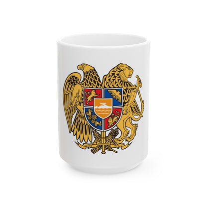 Coat of arms of Armenia - White Coffee Mug-15oz-The Sticker Space