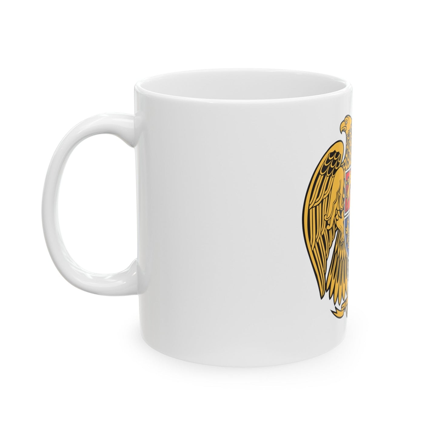 Coat of arms of Armenia - White Coffee Mug-The Sticker Space