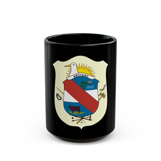 Coat of Arms of Artigas Department, Uruguay - Black Coffee Mug-15oz-The Sticker Space