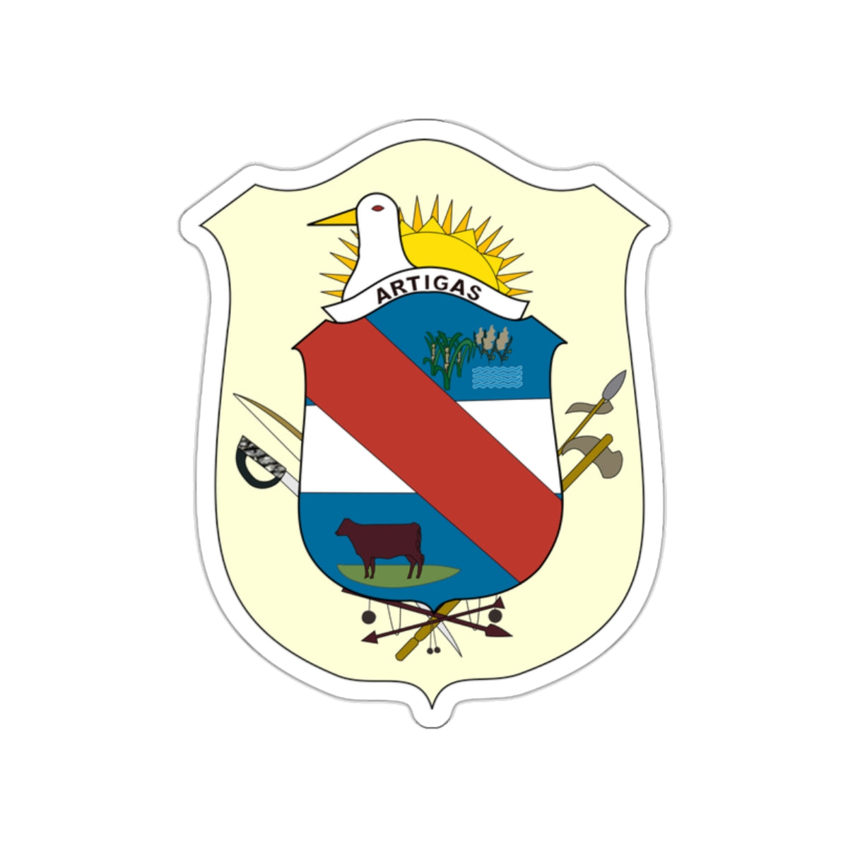 Coat of Arms of Artigas Department, Uruguay STICKER Vinyl Die-Cut Decal-White-The Sticker Space