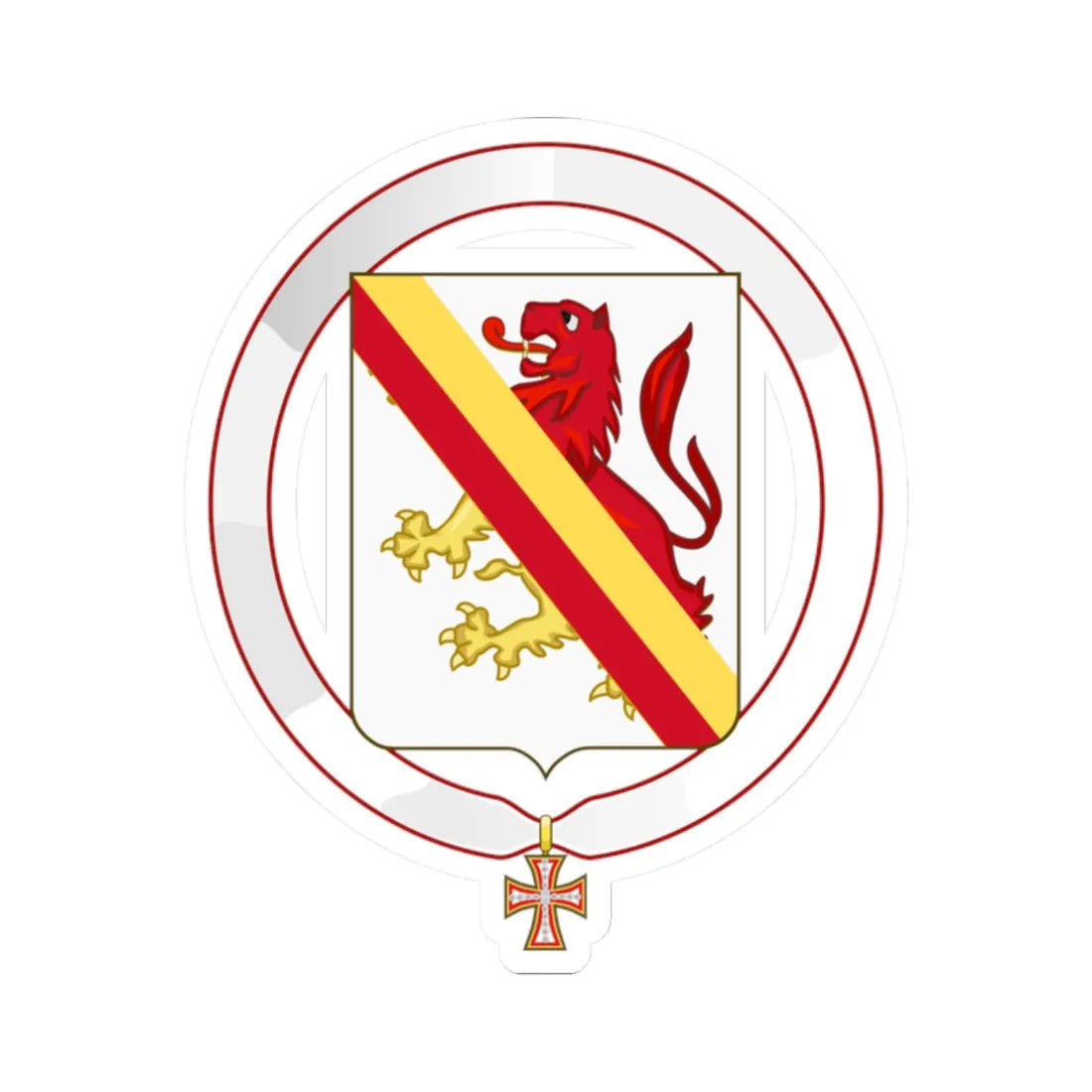 Coat of Arms of Arturo Alessandri Order of the Dannebrog (Denmark) (Coat of Arms) STICKER Vinyl Kiss-Cut Decal 2 Inch White - The Sticker Space