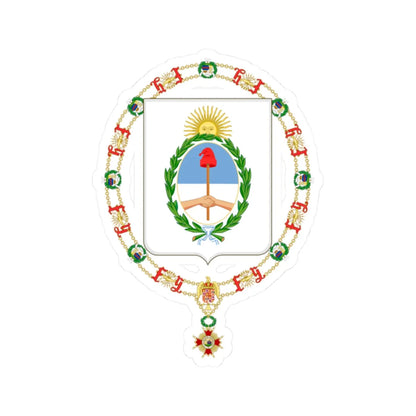 Coat of Arms of Arturo Frondizi and Héctor José Cámpora Order of Isabella the Catholic (Argentina) (Coat of Arms) STICKER Vinyl Kiss-Cut Decal 2 Inch White - The Sticker Space