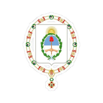 Coat of Arms of Arturo Frondizi and Héctor José Cámpora Order of Isabella the Catholic (Argentina) (Coat of Arms) STICKER Vinyl Kiss-Cut Decal 4 Inch White - The Sticker Space