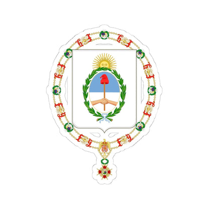 Coat of Arms of Arturo Frondizi and Héctor José Cámpora Order of Isabella the Catholic (Argentina) (Coat of Arms) STICKER Vinyl Kiss-Cut Decal 6 Inch White - The Sticker Space