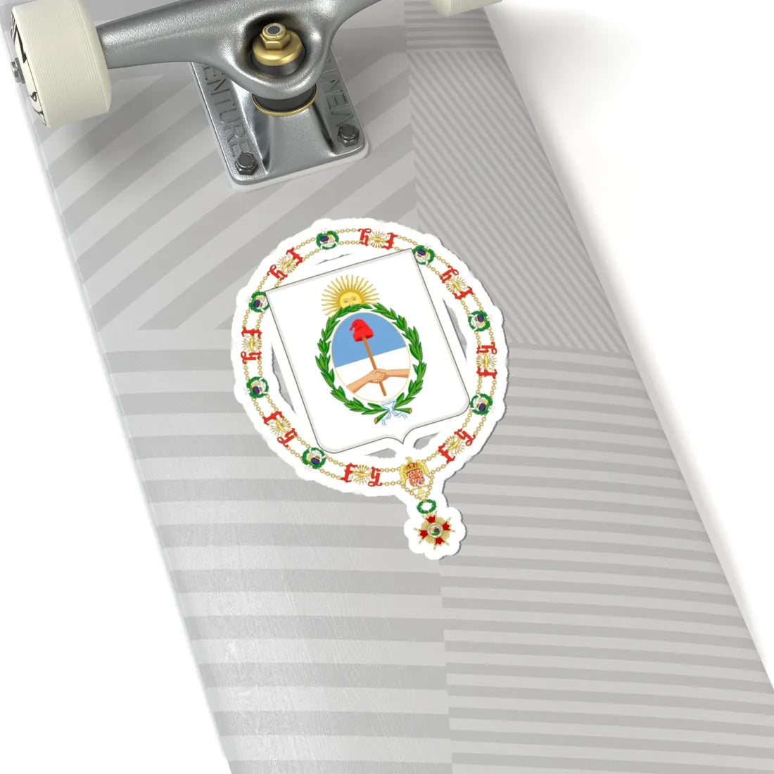 Coat of Arms of Arturo Frondizi and Héctor José Cámpora Order of Isabella the Catholic (Argentina) (Coat of Arms) STICKER Vinyl Kiss-Cut Decal - The Sticker Space