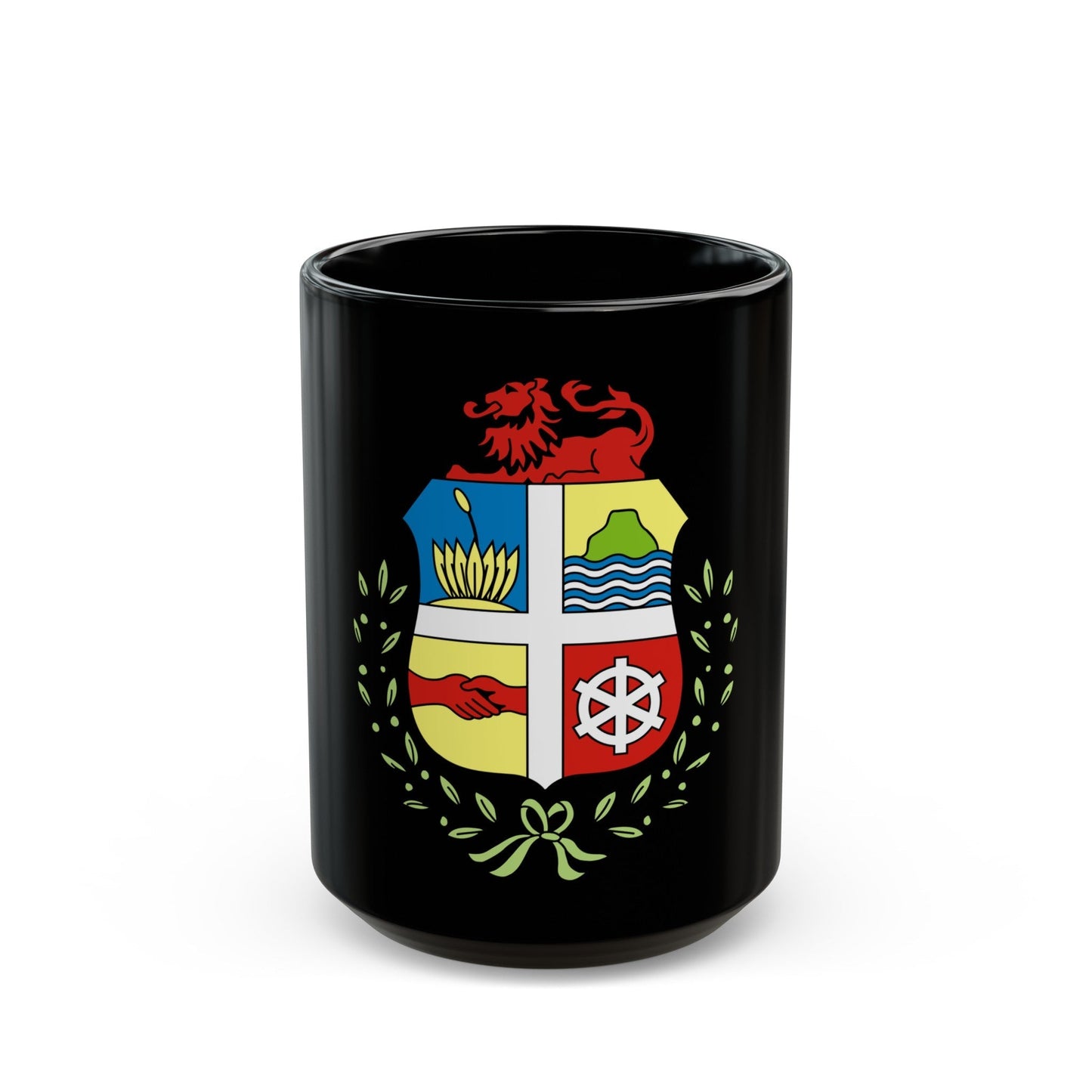 Coat of arms of Aruba - Black Coffee Mug-15oz-The Sticker Space