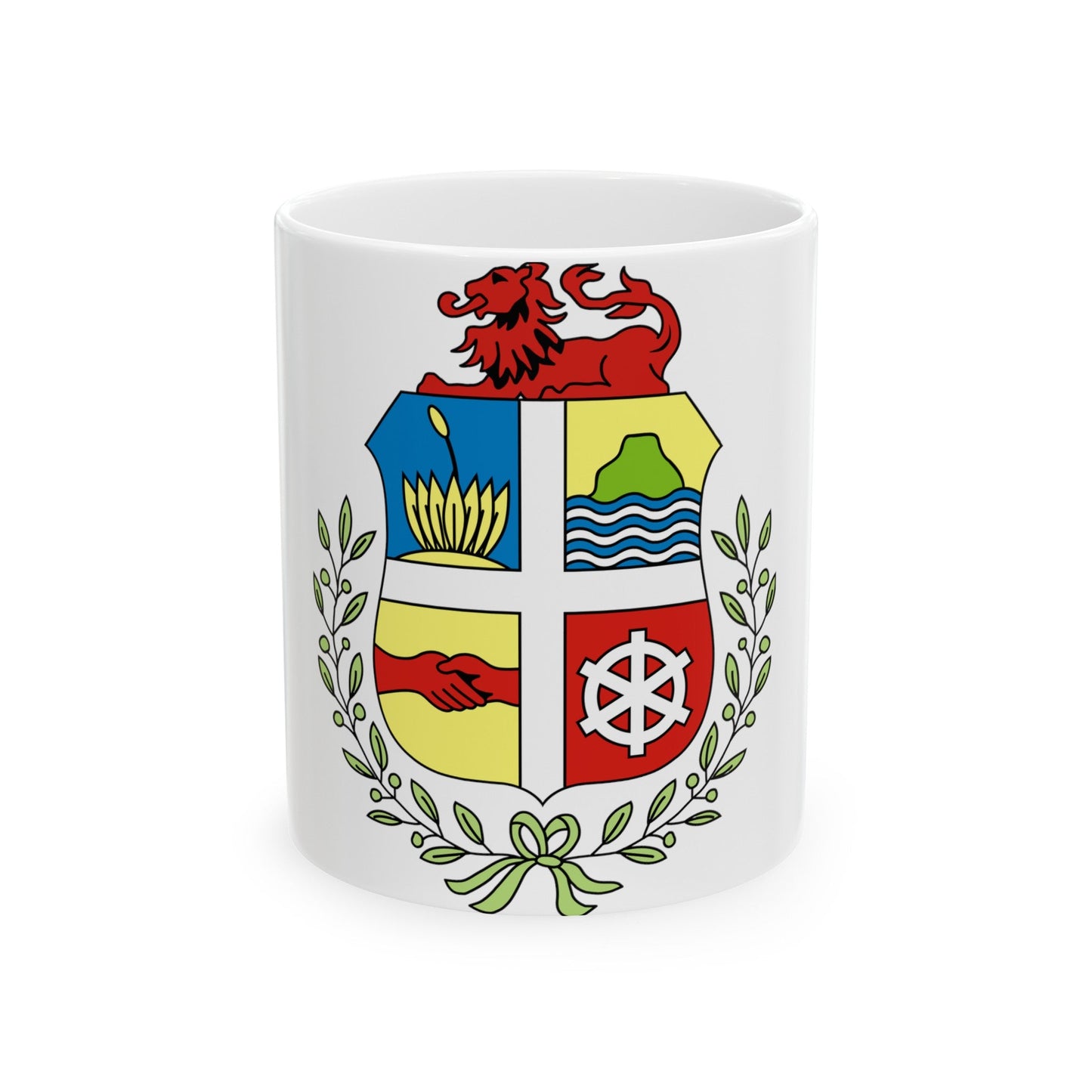 Coat of arms of Aruba - White Coffee Mug-11oz-The Sticker Space