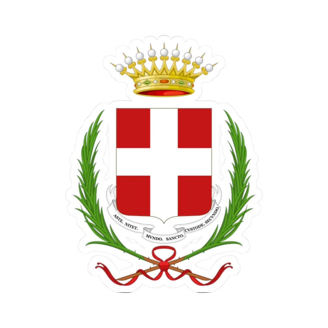 Coat of arms of Asti (Italy) (Coat of Arms) STICKER Vinyl Kiss-Cut Decal 2 Inch White - The Sticker Space