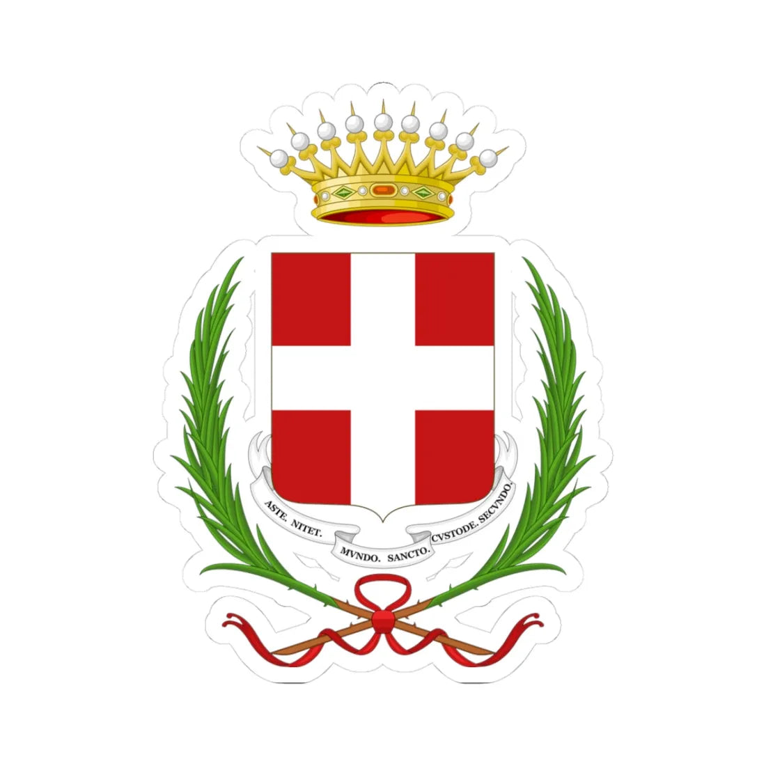 Coat of arms of Asti (Italy) (Coat of Arms) STICKER Vinyl Kiss-Cut Decal 3 Inch White - The Sticker Space