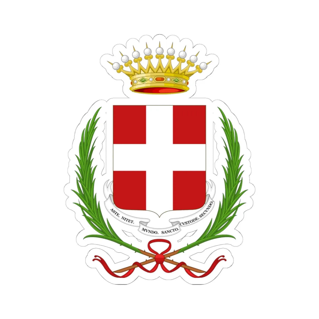 Coat of arms of Asti (Italy) (Coat of Arms) STICKER Vinyl Kiss-Cut Decal 6 Inch White - The Sticker Space
