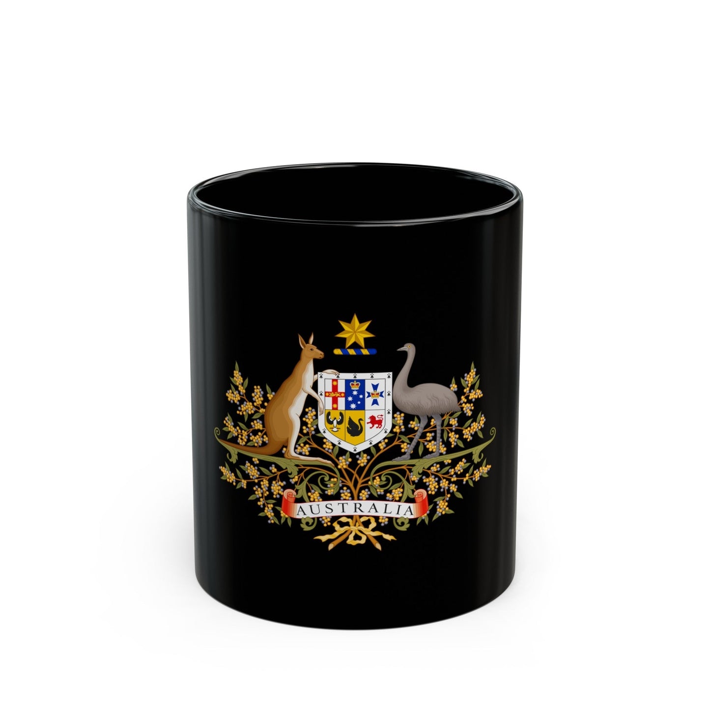 Coat of Arms of Australia - Black Coffee Mug-11oz-The Sticker Space