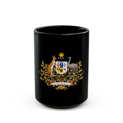 Coat of Arms of Australia - Black Coffee Mug-15oz-The Sticker Space