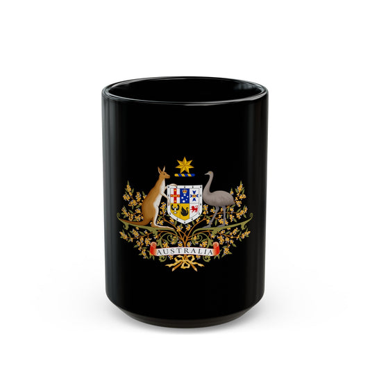 Coat of Arms of Australia - Black Coffee Mug-15oz-The Sticker Space