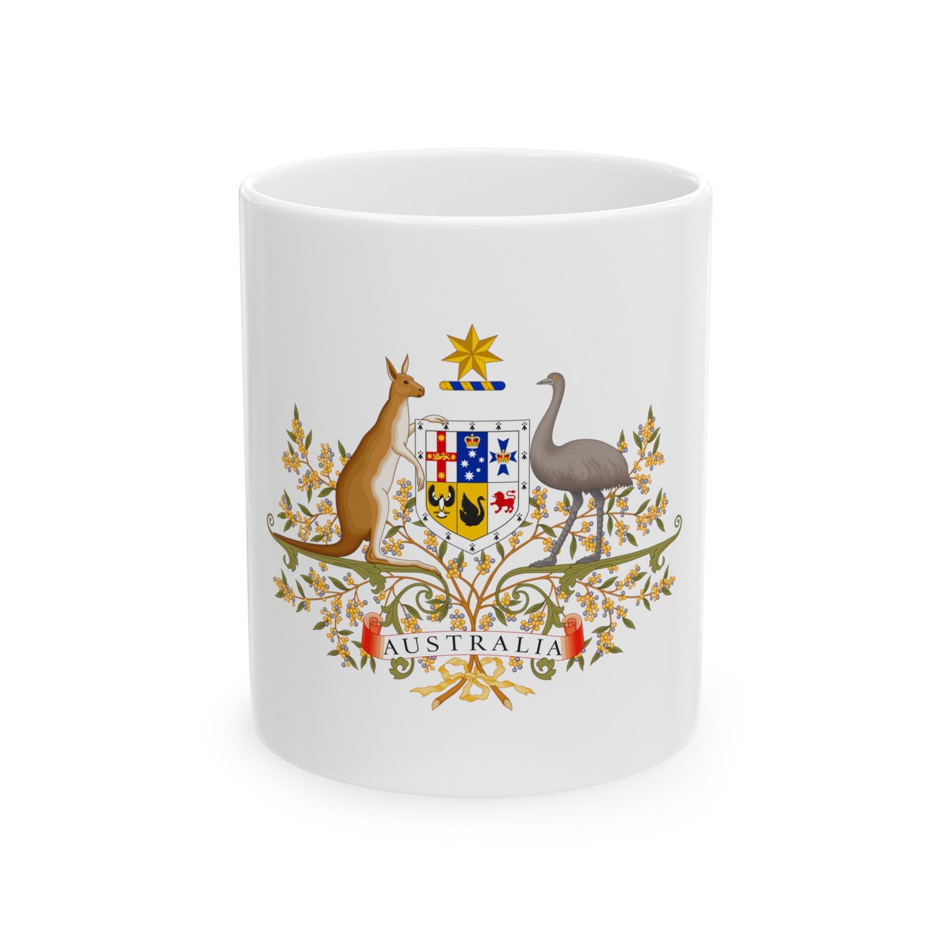 Coat of Arms of Australia - White Coffee Mug-11oz-The Sticker Space