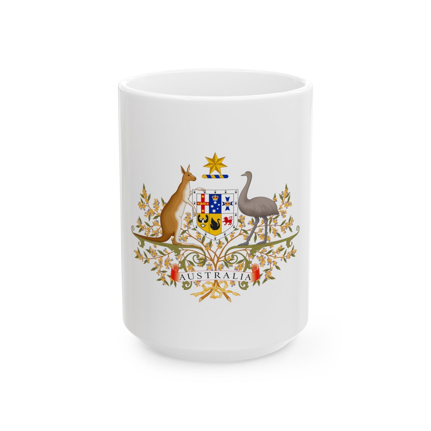 Coat of Arms of Australia - White Coffee Mug-15oz-The Sticker Space