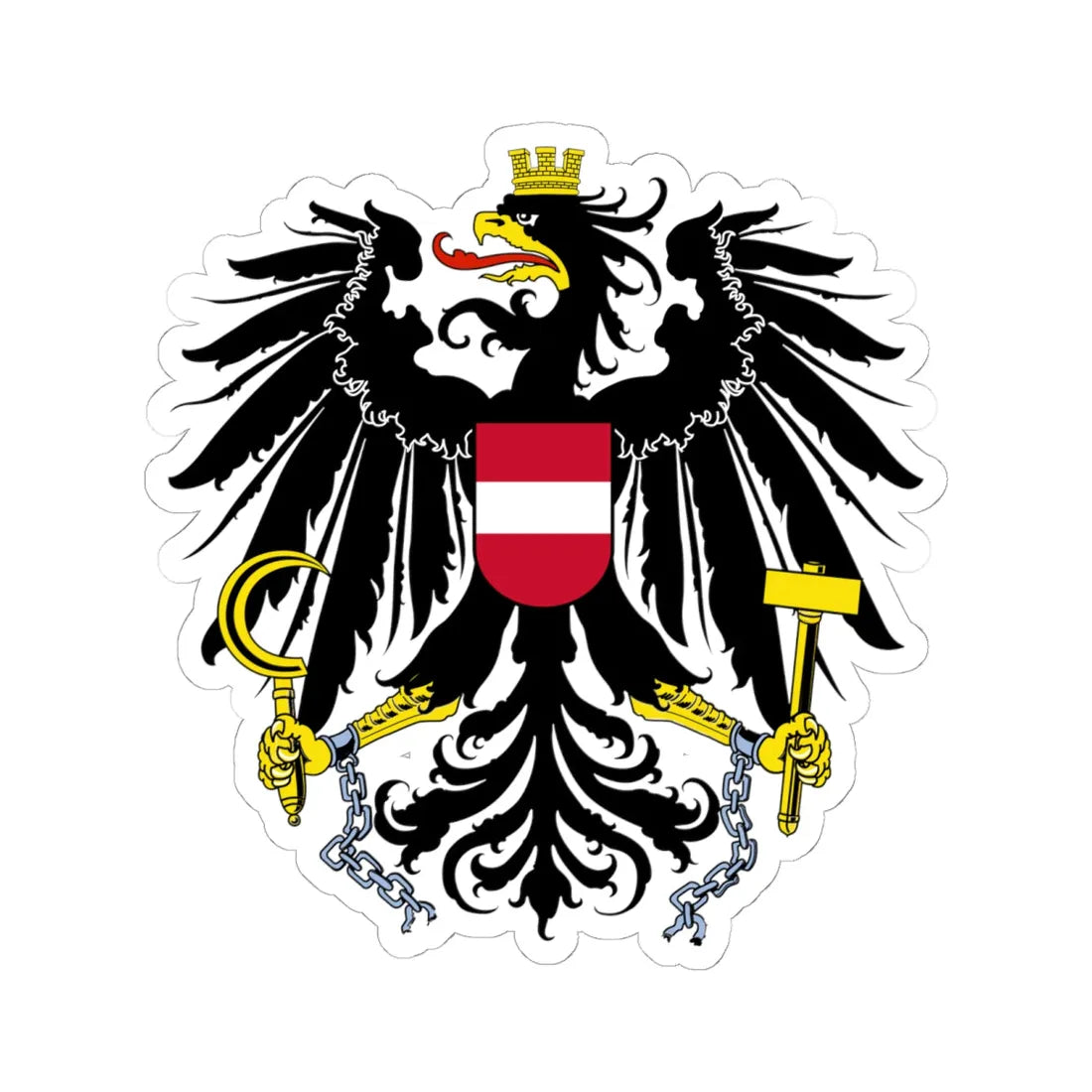 Coat of arms of Austria (Austria) (Coat of Arms) STICKER Vinyl Kiss-Cut Decal 6 Inch White - The Sticker Space