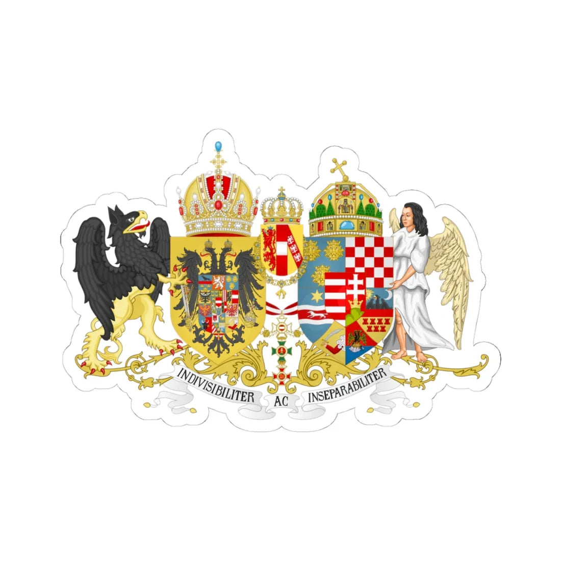 Coat of arms of Austria-Hungary 1914 (Austria) (Coat of Arms) STICKER Vinyl Kiss-Cut Decal 4 Inch White - The Sticker Space