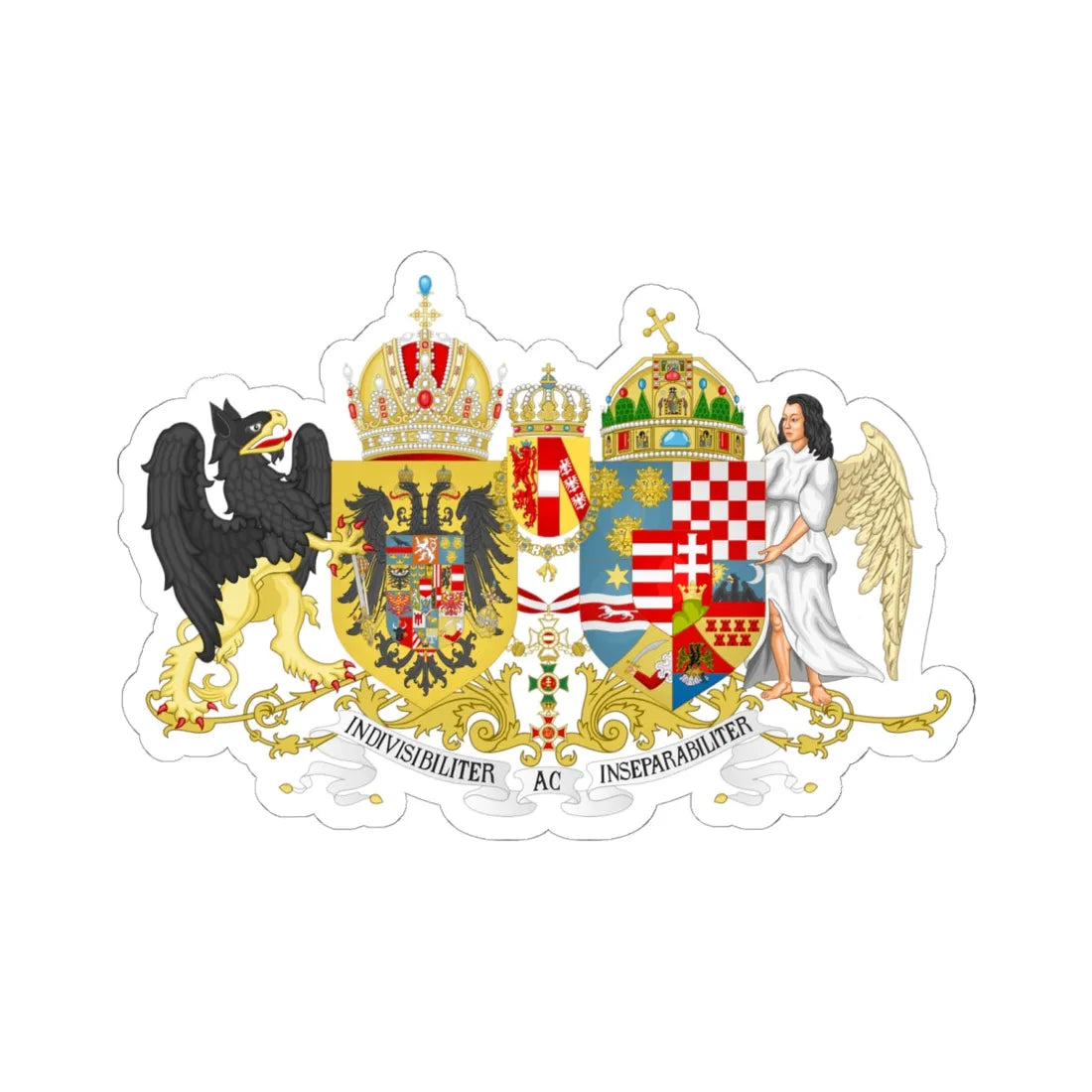 Coat of arms of Austria-Hungary 1914 (Austria) (Coat of Arms) STICKER Vinyl Kiss-Cut Decal 6 Inch White - The Sticker Space