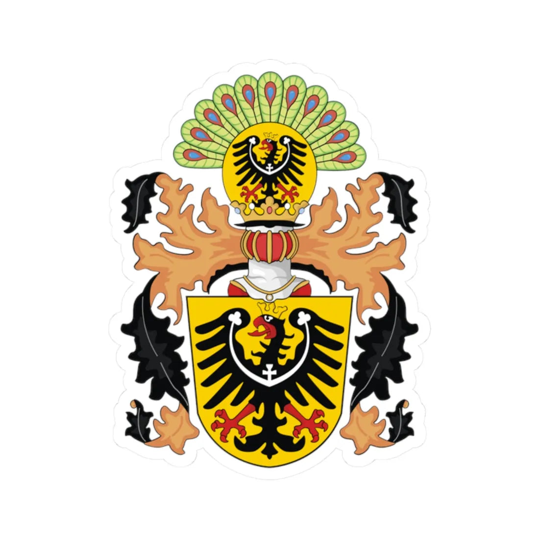 Coat of arms of Austrian Silesia (Czech Republic) (Coat of Arms) STICKER Vinyl Kiss-Cut Decal 2 Inch White - The Sticker Space